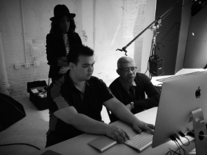 Creative Director Freddie Leiba with Joey Pasaoa and Omenaa.